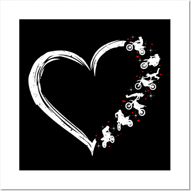 dirt bike heart shirt Wall Art by julieariasdqr887